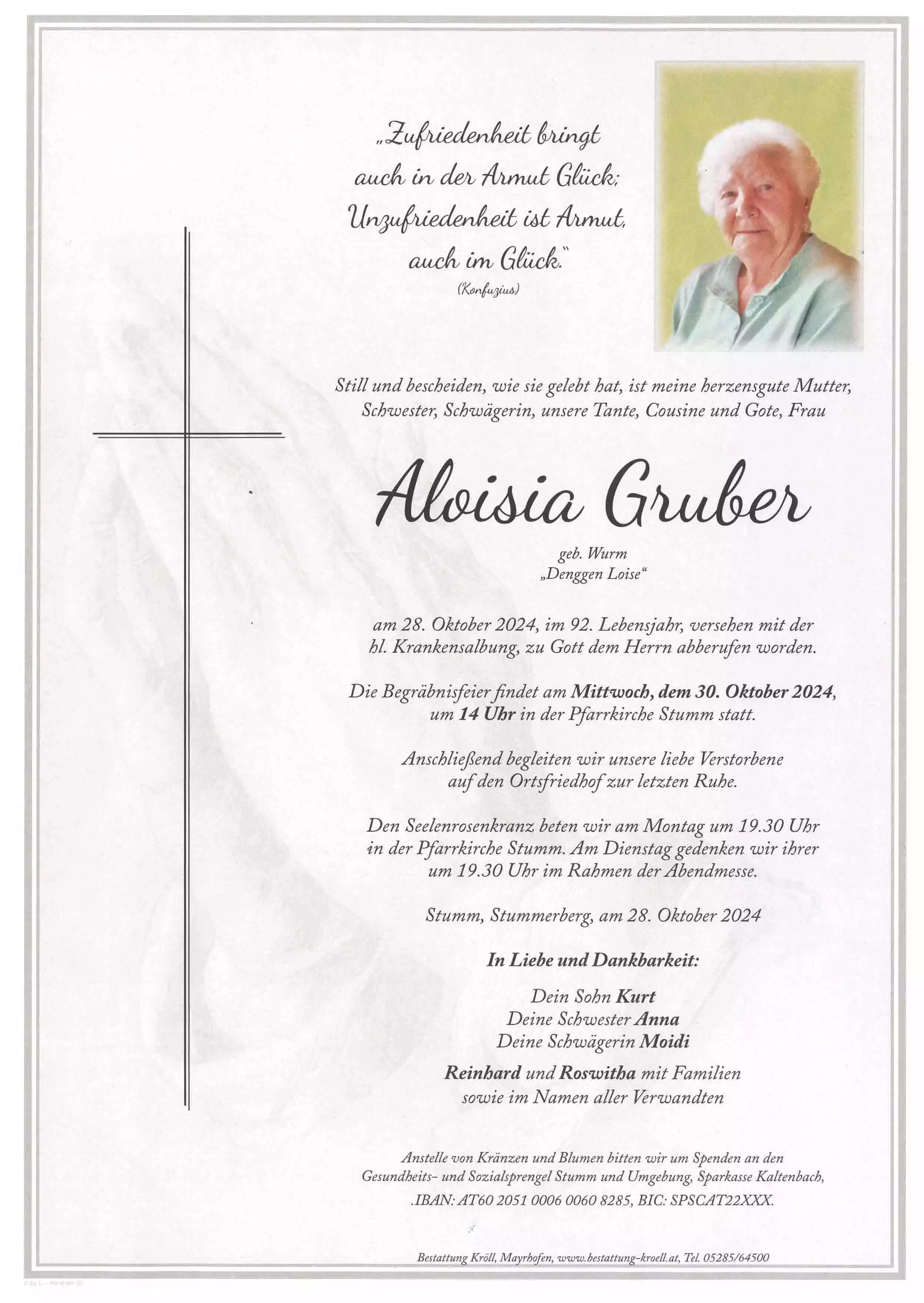 Parte von Aloisia Gruber